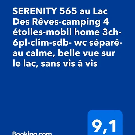 营地 Serenity 565 Au Des Reves-camping 4 Etoiles-mobil 3ch-6pl-clim-sdb- Wc Separe-au Calme, Belle Vue Sur Le Lac, Sans Vis A Vis 拉特斯